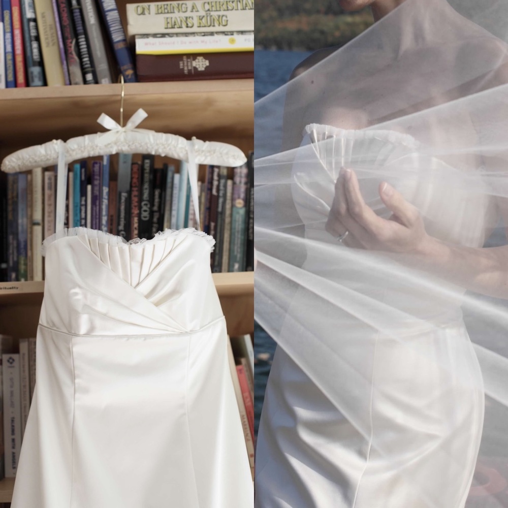 Strapless Ivory Wedding Bridal Dress by Modern Trousseau